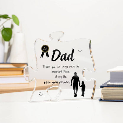 Dad - Son Acrylic Puzzle Plaque