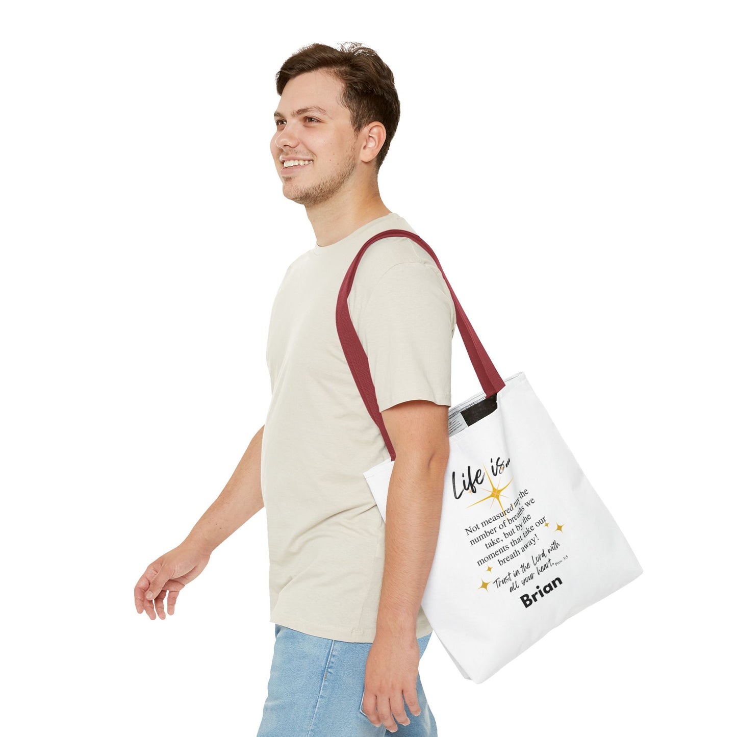 Inspirational 'Life Is...' Quote Tote Bag — Faith & Gratitude Canvas Bag