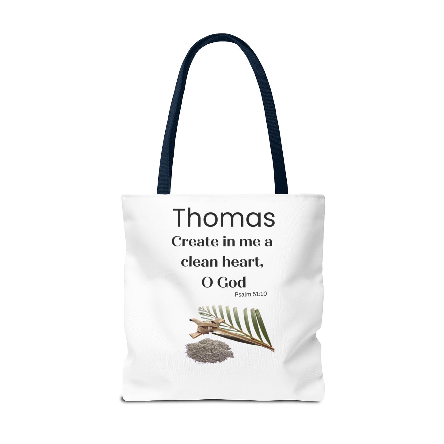 Personalized Faith Tote Bag — "Create in me a clean heart, O God" (Psalm 51:10)