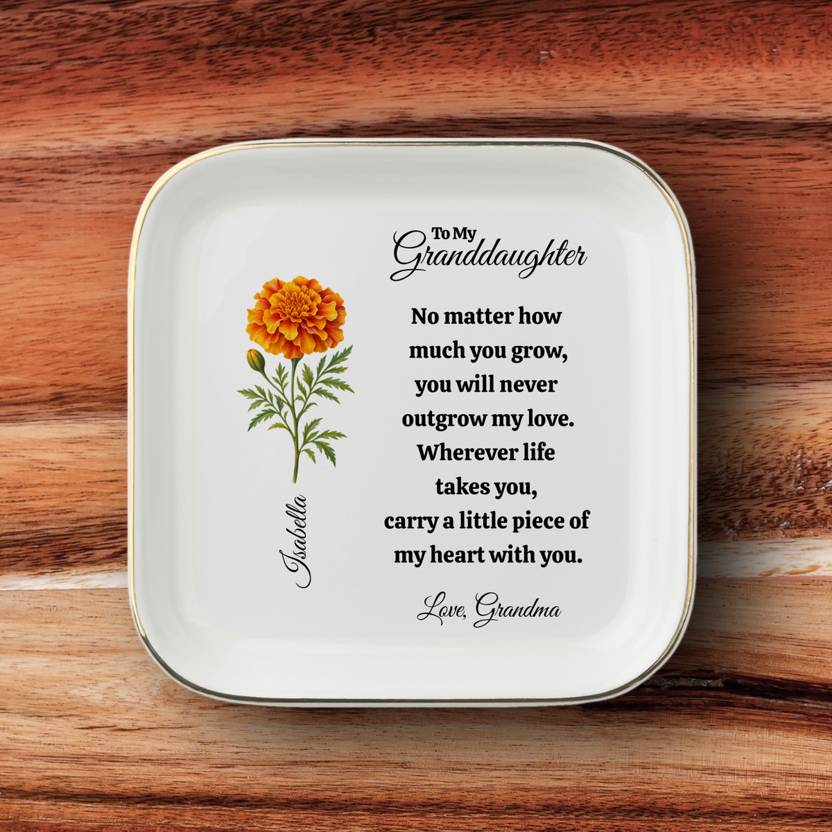 Personalized To My Granddaughter Jewelry Dish