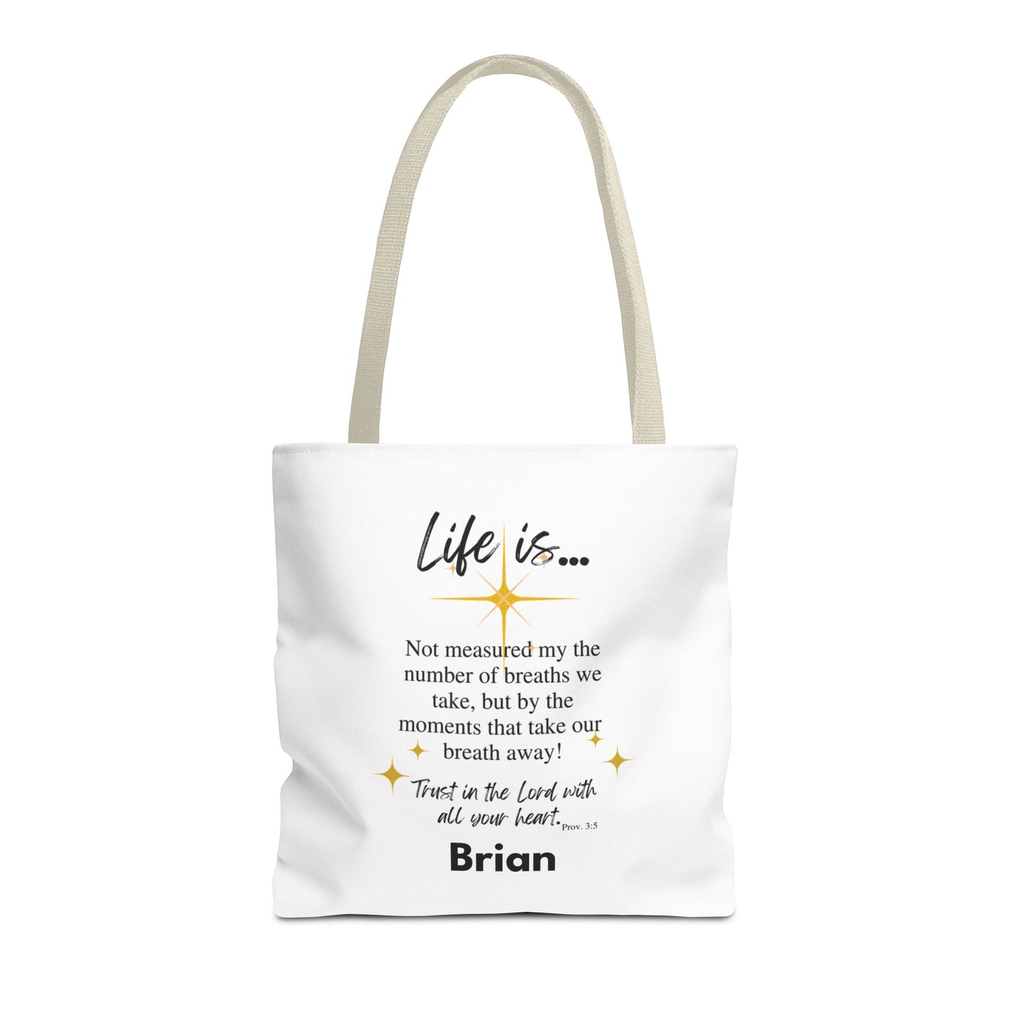 Inspirational 'Life Is...' Quote Tote Bag — Faith & Gratitude Canvas Bag
