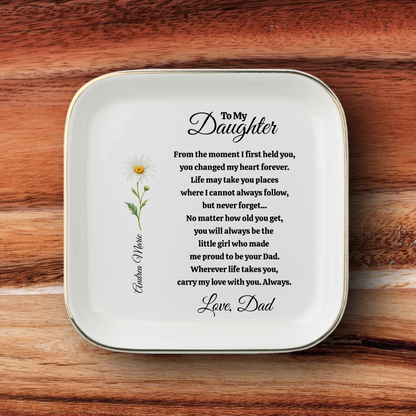 Personalized To My Daughter - Love Dad Jewelry Dish