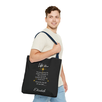 Inspirational 'Life Is...' Quote Tote Bag — Motivational Scripture Design