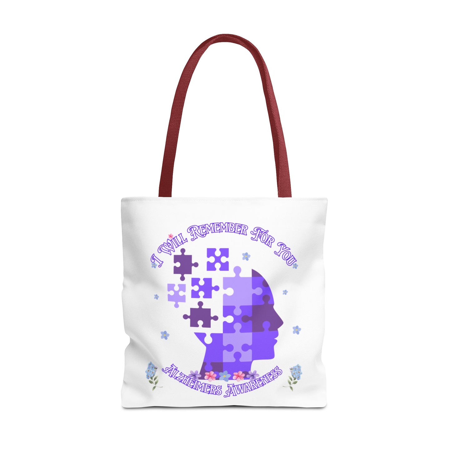 Alzheimers Awareness Puzzle Head Tote Bag — Inspirational Carryall