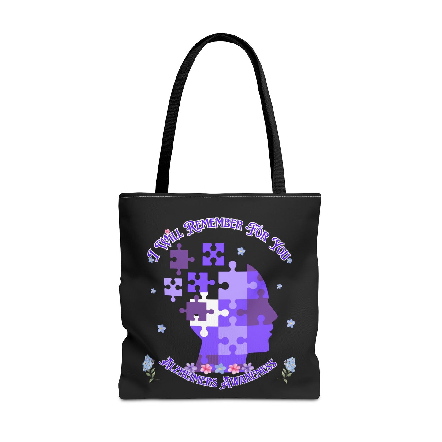 Alzheimers Awareness Puzzle Head Tote Bag
