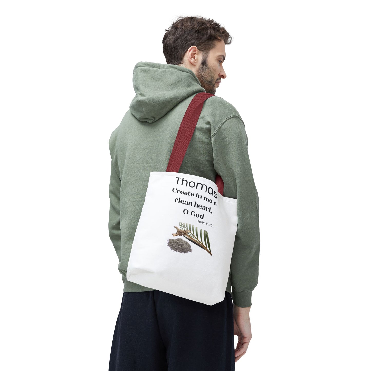 Personalized Faith Tote Bag — "Create in me a clean heart, O God" (Psalm 51:10)