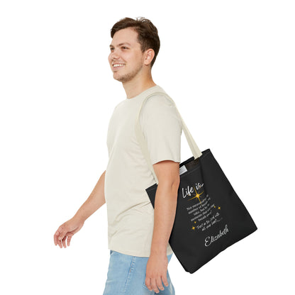 Inspirational 'Life Is...' Quote Tote Bag — Motivational Scripture Design