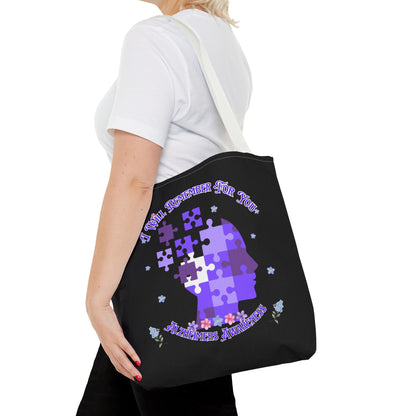 Alzheimers Awareness Puzzle Head Tote Bag