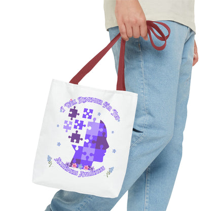 Alzheimers Awareness Puzzle Head Tote Bag — Inspirational Carryall