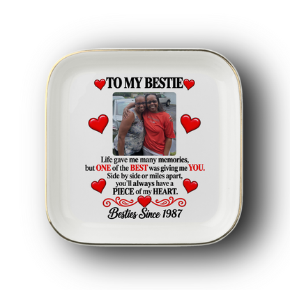 To My Bestie Photo Jewelry Dish