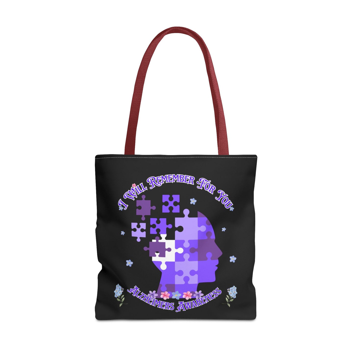 Alzheimers Awareness Puzzle Head Tote Bag