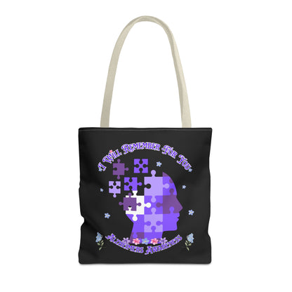Alzheimers Awareness Puzzle Head Tote Bag