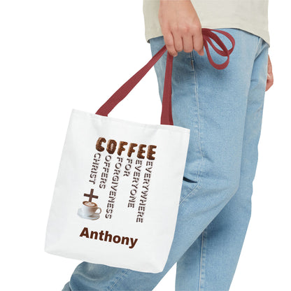 Coffee & Christ Tote Bag – Faith-Based Coffee Lover Gift