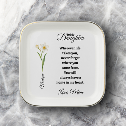 Personalized To My Daughter- Love Mom Jewelry Dish