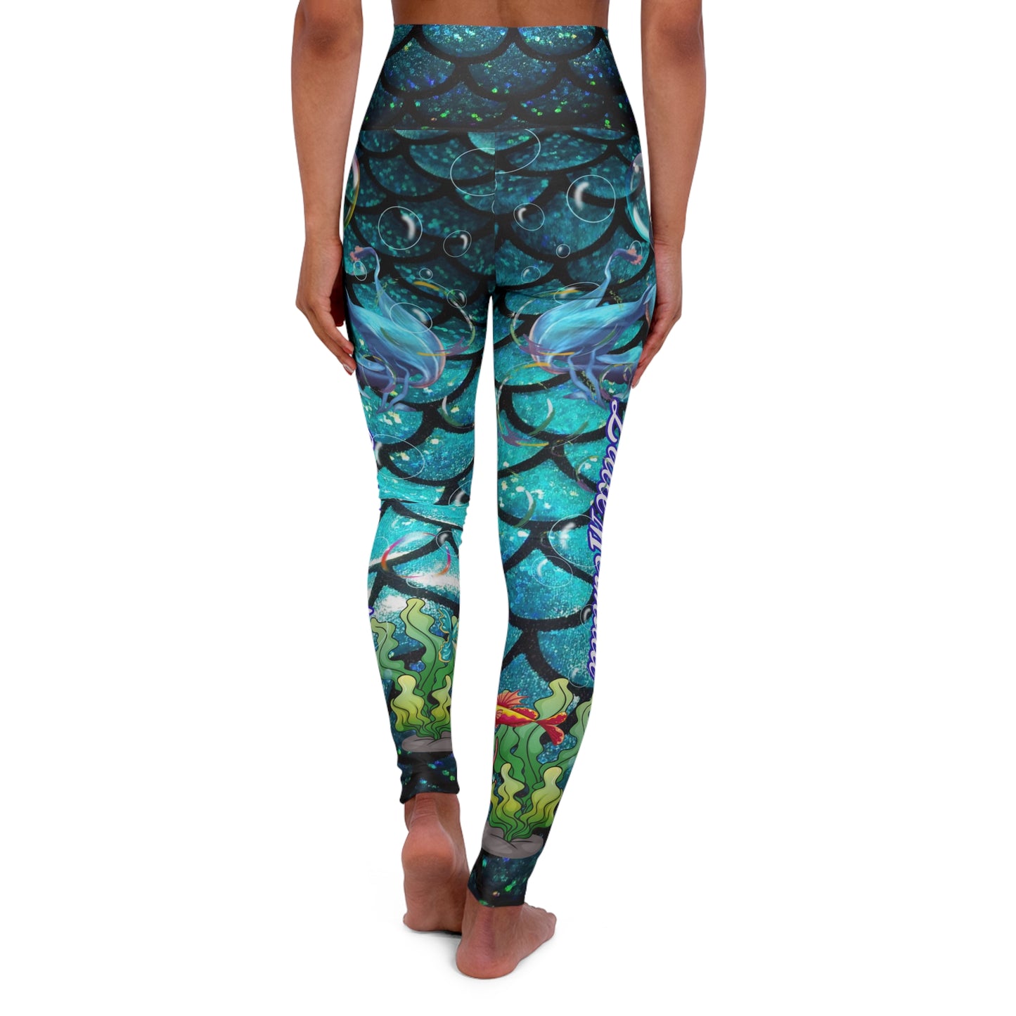 Ladies Little Mermaid High Waisted Yoga Leggings V2