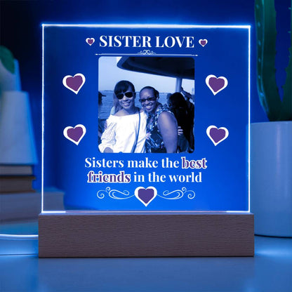 Sister Love Personalized Photo Acrylic Square Plaque