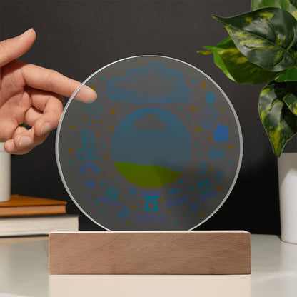Our First Mother's Day Together Blue Design Acrylic Circle Plaque