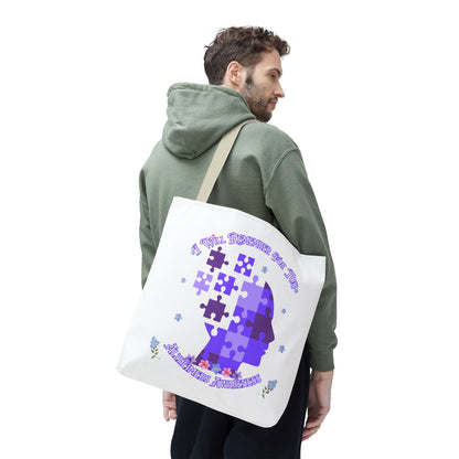 Alzheimers Awareness Puzzle Head Tote Bag — Inspirational Carryall