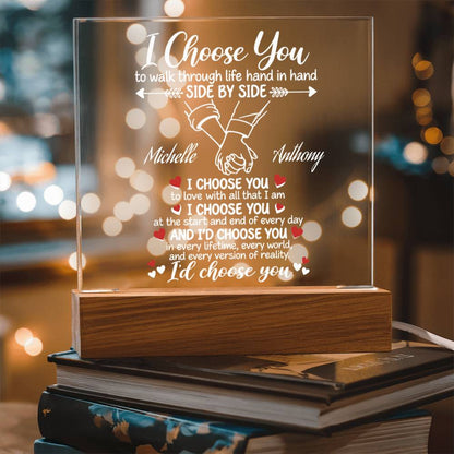 Personalized Couples I Choose You Acrylic Square Plaque