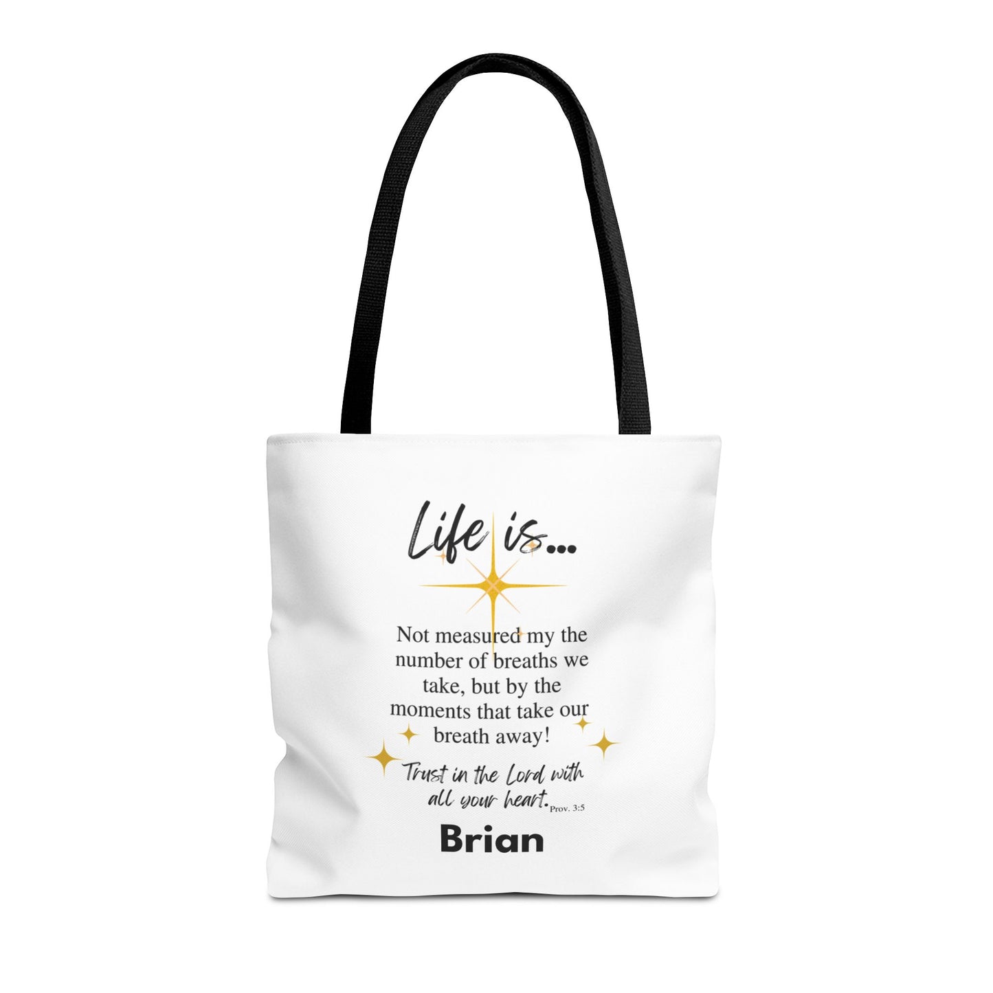 Inspirational 'Life Is...' Quote Tote Bag — Faith & Gratitude Canvas Bag