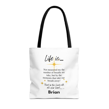 Inspirational 'Life Is...' Quote Tote Bag — Faith & Gratitude Canvas Bag