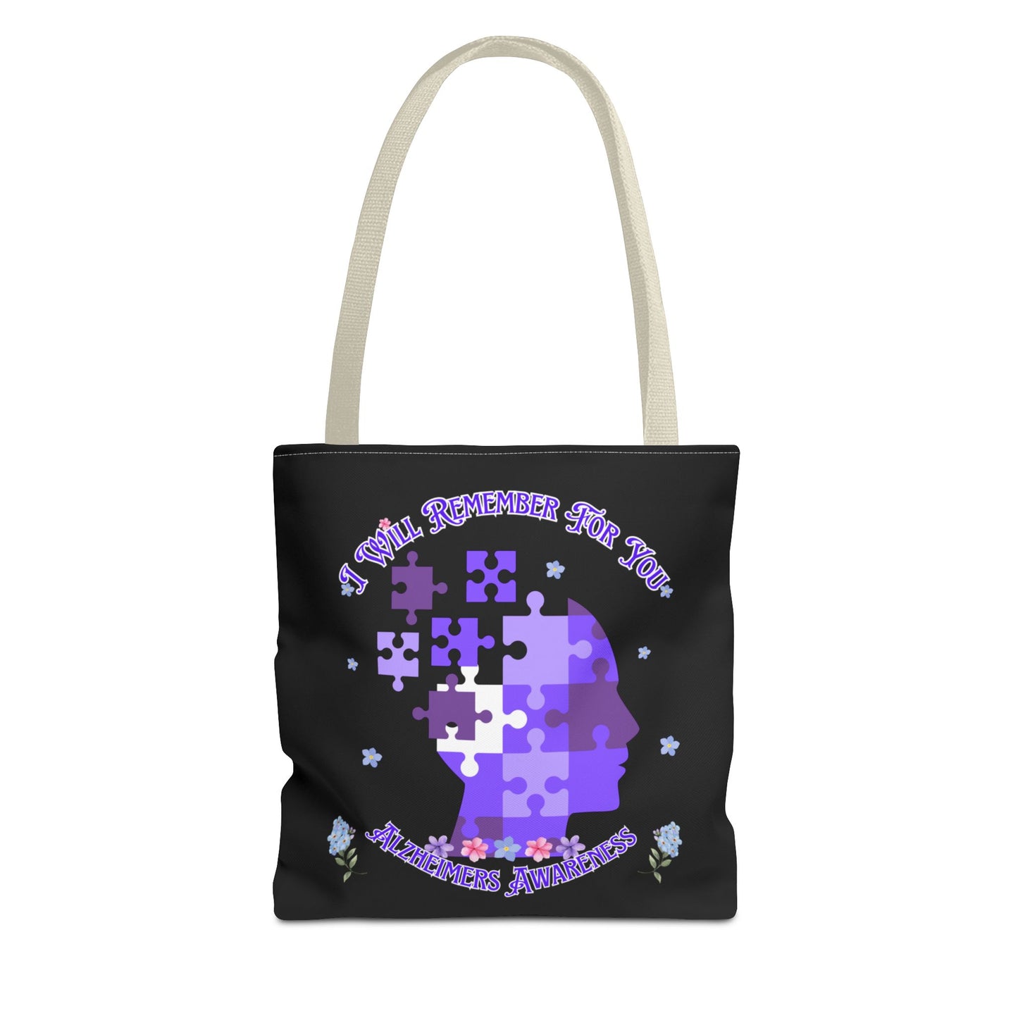 Alzheimers Awareness Puzzle Head Tote Bag