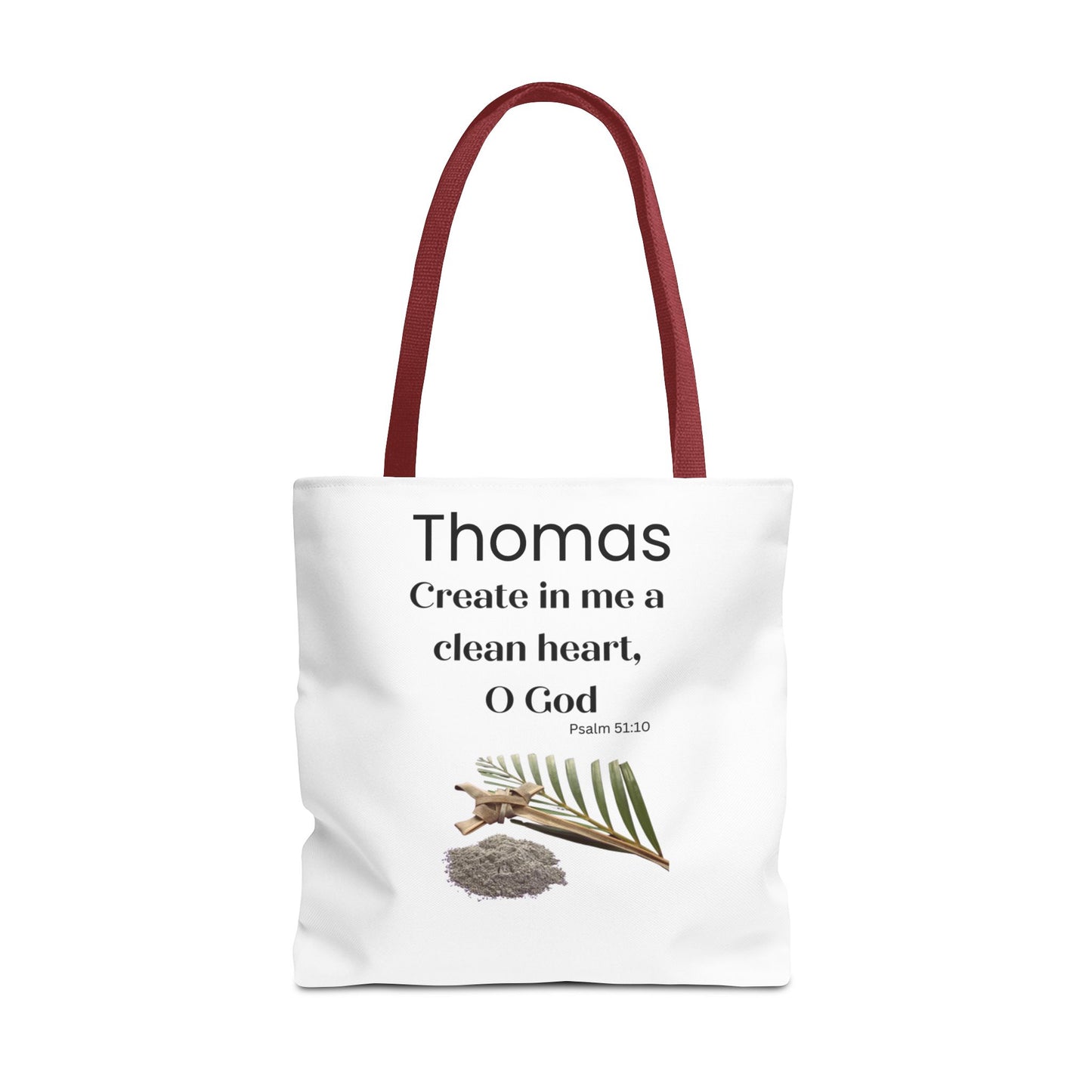 Personalized Faith Tote Bag — "Create in me a clean heart, O God" (Psalm 51:10)