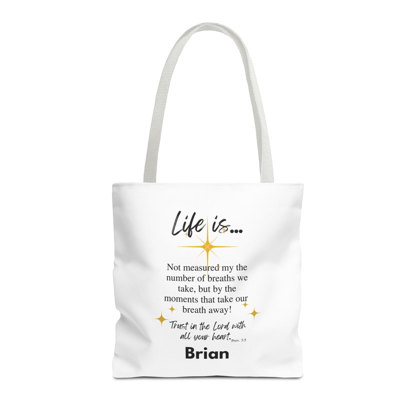 Inspirational 'Life Is...' Quote Tote Bag — Faith & Gratitude Canvas Bag