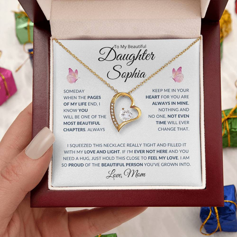 (BEST SELLER 🔥)Personalized To My Beautiful Daughter...Forever Love Necklace