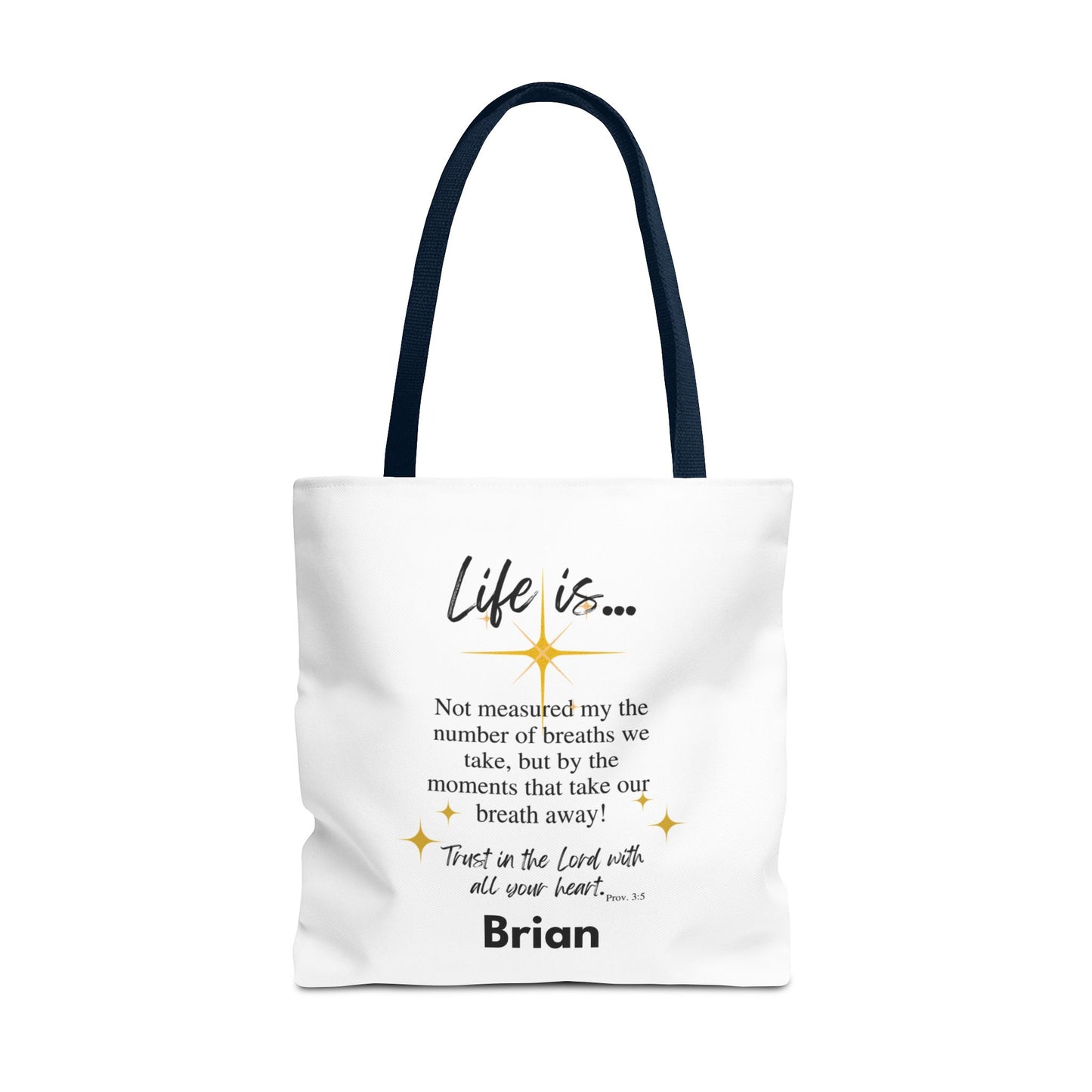 Inspirational 'Life Is...' Quote Tote Bag — Faith & Gratitude Canvas Bag