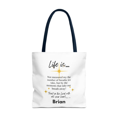 Inspirational 'Life Is...' Quote Tote Bag — Faith & Gratitude Canvas Bag