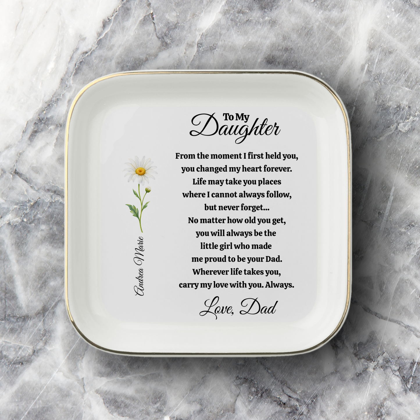 Personalized To My Daughter - Love Dad Jewelry Dish