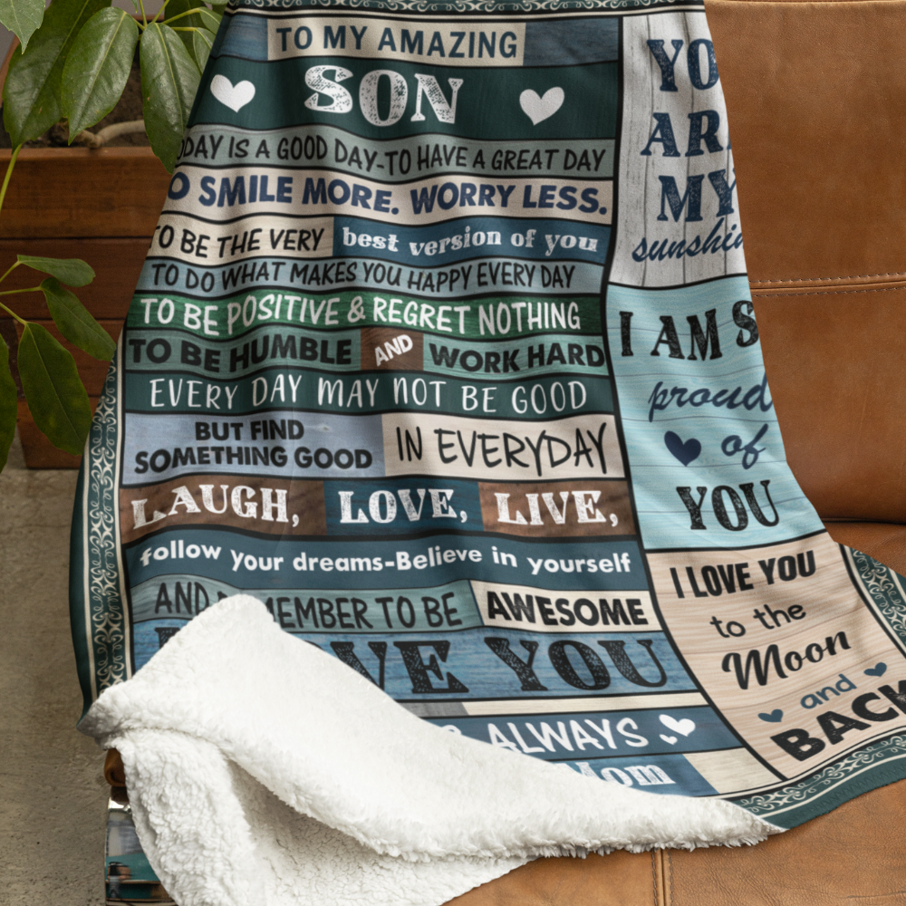 (ALMOST SOLD OUT🔥) To My Amazing Son Blanket | Love Mom 🎁