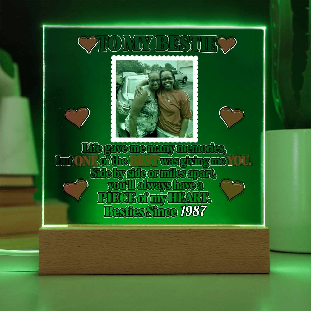 To My Bestie Acrylic Square Plaque