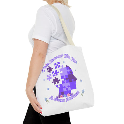 Alzheimers Awareness Puzzle Head Tote Bag — Inspirational Carryall