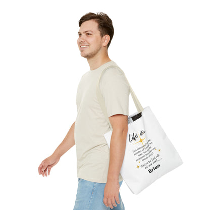 Inspirational 'Life Is...' Quote Tote Bag — Faith & Gratitude Canvas Bag