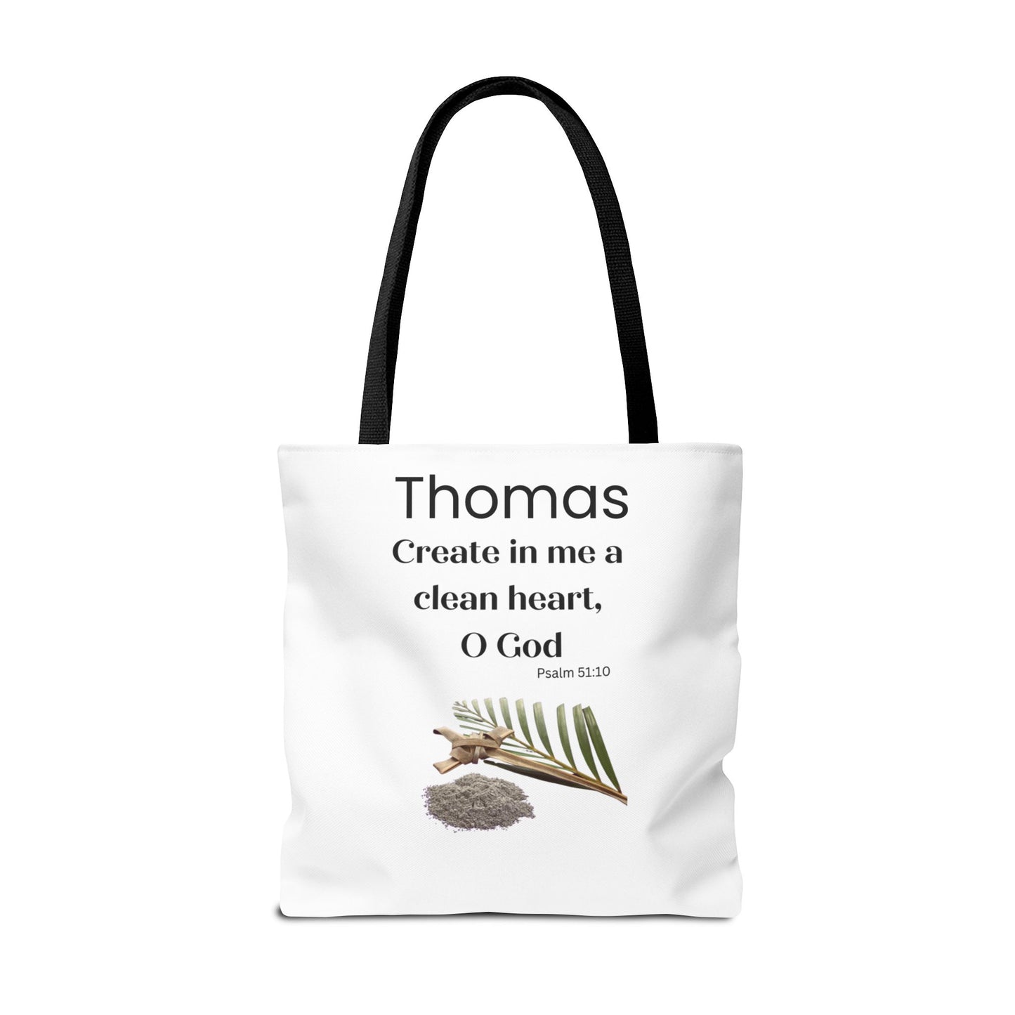 Personalized Faith Tote Bag — "Create in me a clean heart, O God" (Psalm 51:10)