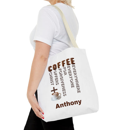 Coffee & Christ Tote Bag – Faith-Based Coffee Lover Gift