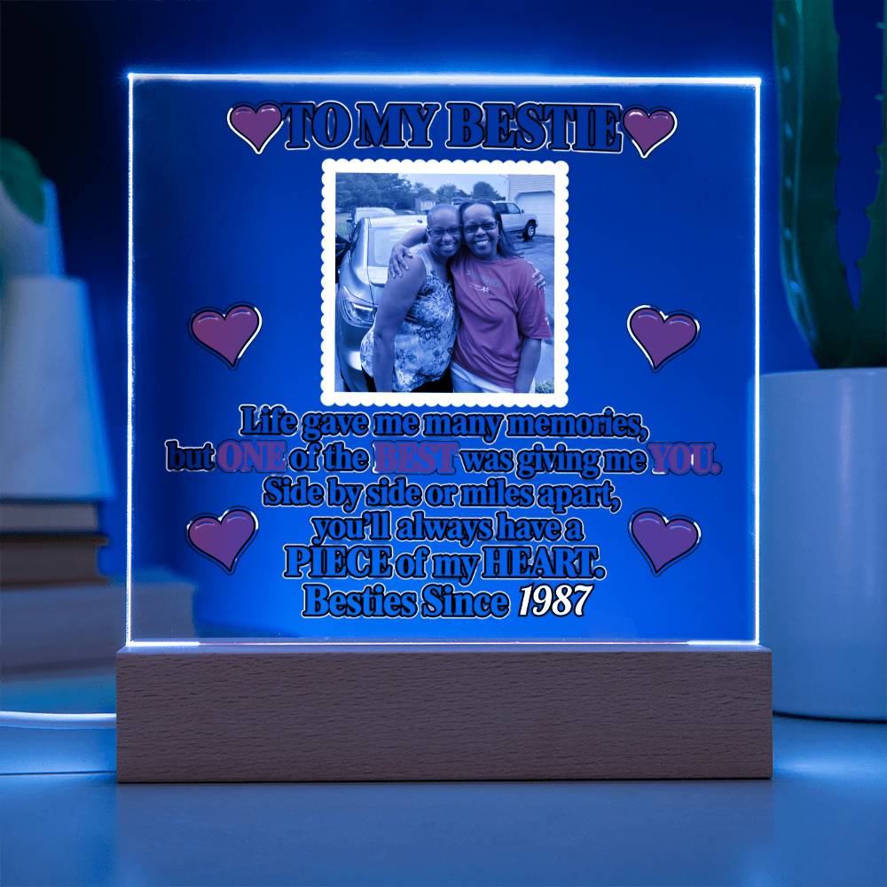 To My Bestie Acrylic Square Plaque