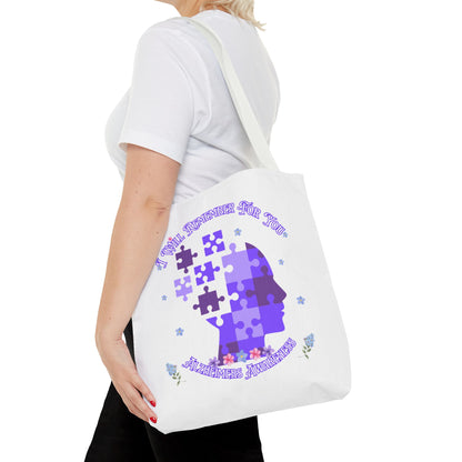 Alzheimers Awareness Puzzle Head Tote Bag — Inspirational Carryall