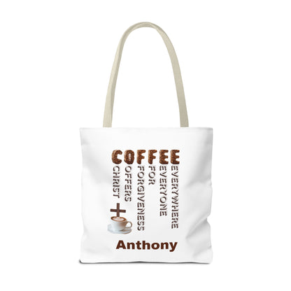 Coffee & Christ Tote Bag – Faith-Based Coffee Lover Gift