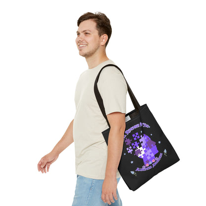 Alzheimers Awareness Puzzle Head Tote Bag