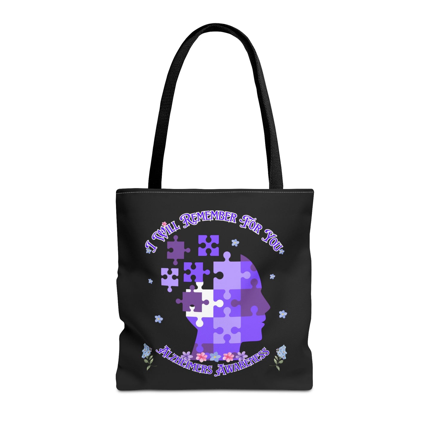 Alzheimers Awareness Puzzle Head Tote Bag