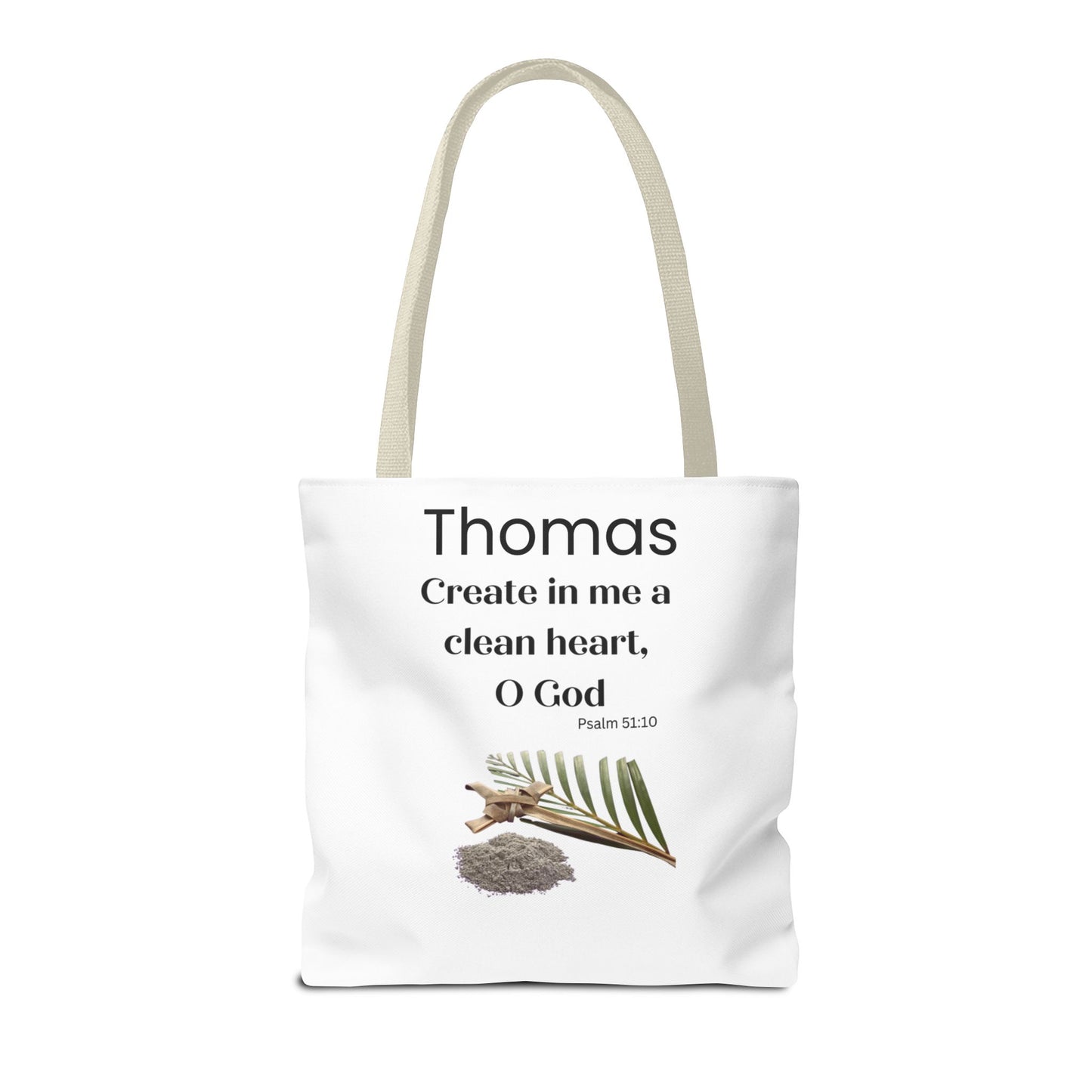 Personalized Faith Tote Bag — "Create in me a clean heart, O God" (Psalm 51:10)