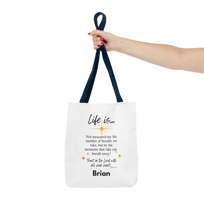 Inspirational 'Life Is...' Quote Tote Bag — Faith & Gratitude Canvas Bag