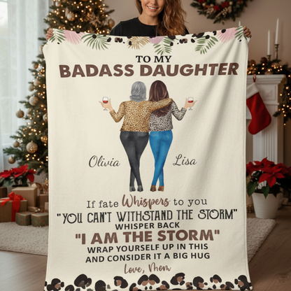 Personalized To My Badass Daughter Blanket