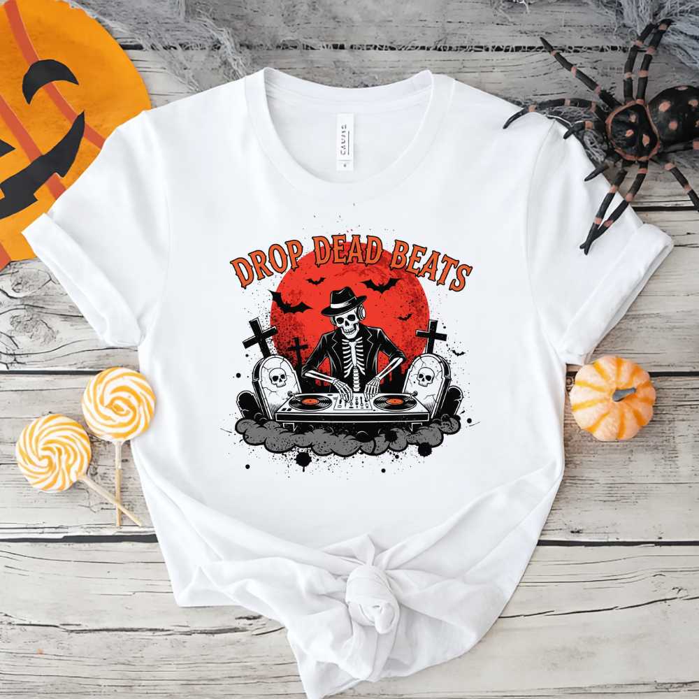 Drop Dead Beats DJ Skeleton Shirt