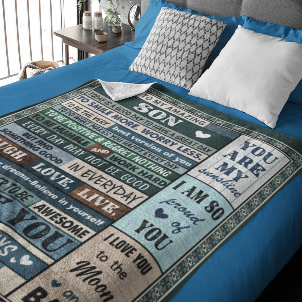 (ALMOST SOLD OUT🔥) To My Amazing Son Blanket | Love Mom 🎁