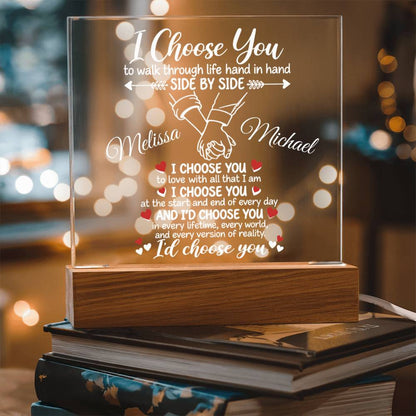 Personalized Couples I Choose You Acrylic Square Plaque