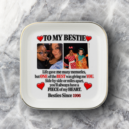 To My Bestie Photo Jewelry Dish